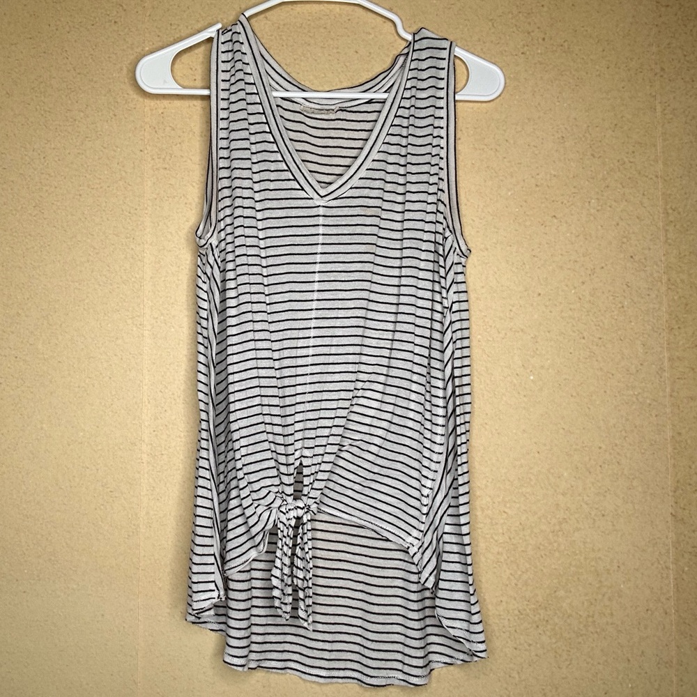 Black/White Striped Tank
